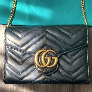 Gucci marmont wallet on chain